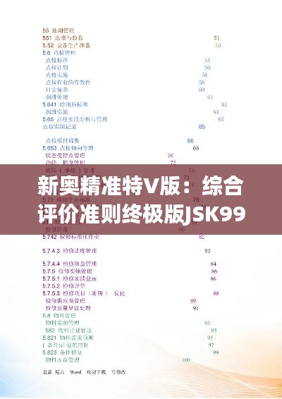 新奥精准特V版:综合评价准则终极版JSK991.94