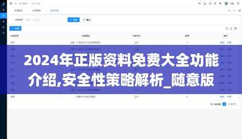 2024年正版资料免费大全功能介绍,安全性策略解析_随意版KCB959.36
