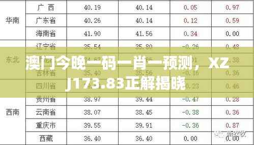 澳门今晚一码一肖一预测,XZJ173.83正解揭晓