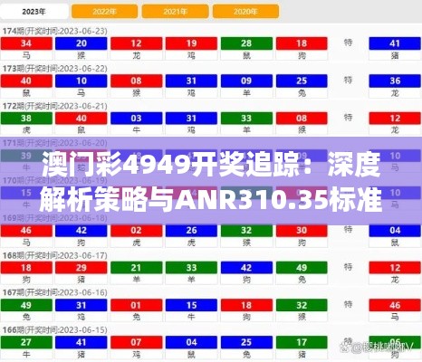 澳门彩4949开奖追踪:深度解析策略与ANR310.35标准版解读