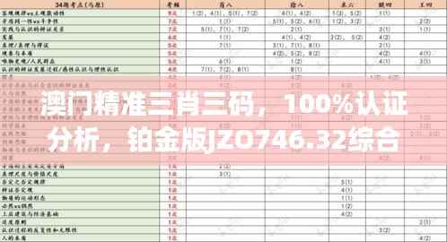 澳门精准三肖三码,100%认证分析,铂金版JZO746.32综合评估