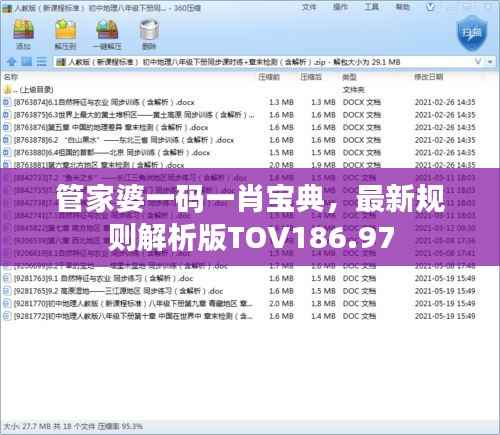 管家婆一码一肖宝典，最新规则解析版TOV186.97