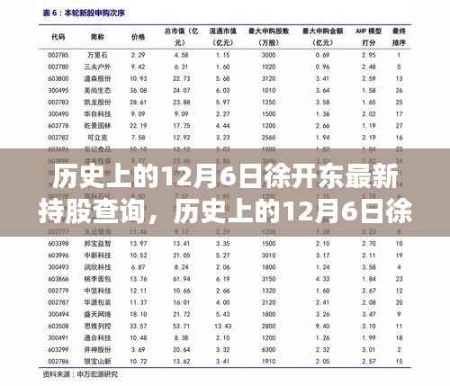历史上的12月6日徐开东最新持股查询指南,全攻略适用于初学者与进阶用户查询需求