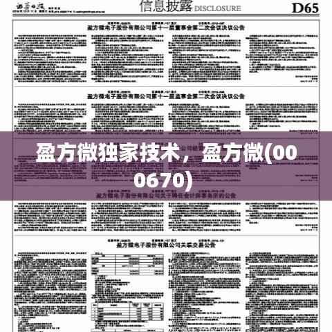 盈方微独家技术,盈方微(000670)