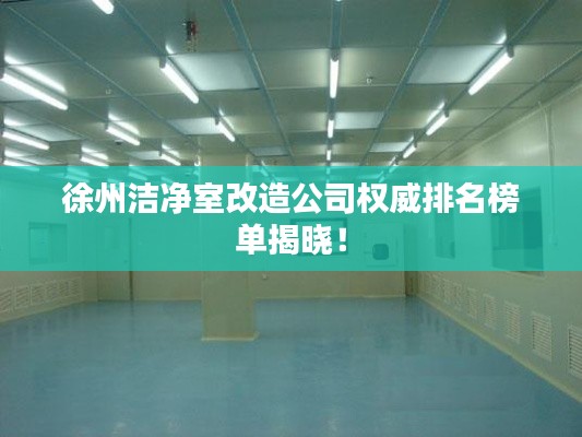 徐州洁净室改造公司权威排名榜单揭晓!