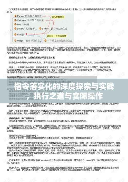 指令落实化的深度探索与实践,执行之道与实际操作